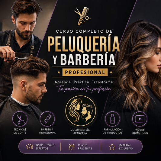 De Cero a Profesional: El Curso Completo de Peluquería y Barbería que Transformará tu Futuro 💈✂️